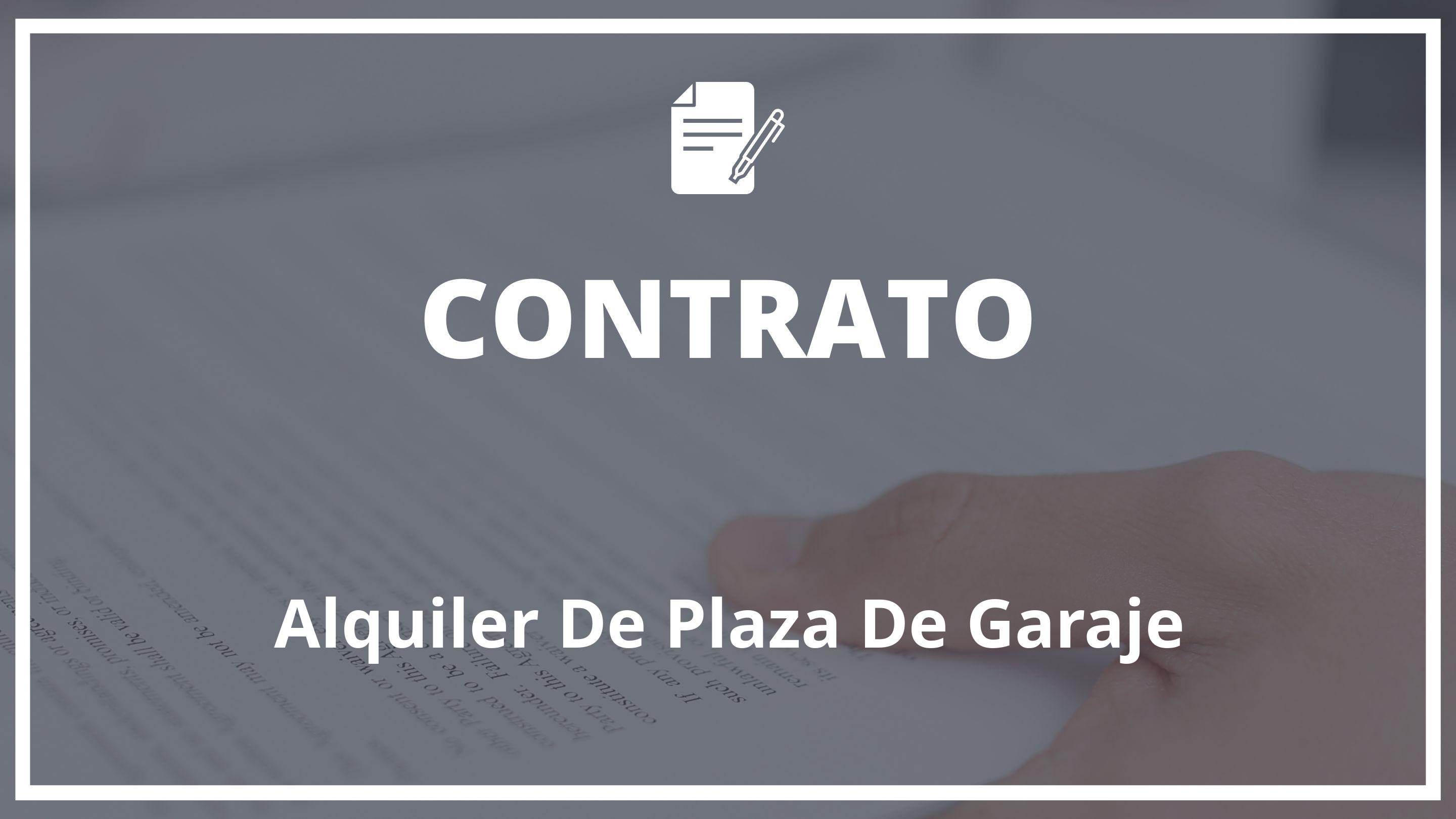 Modelo Contrato De Alquiler De Plaza De Garaje Plantilla Word 0127