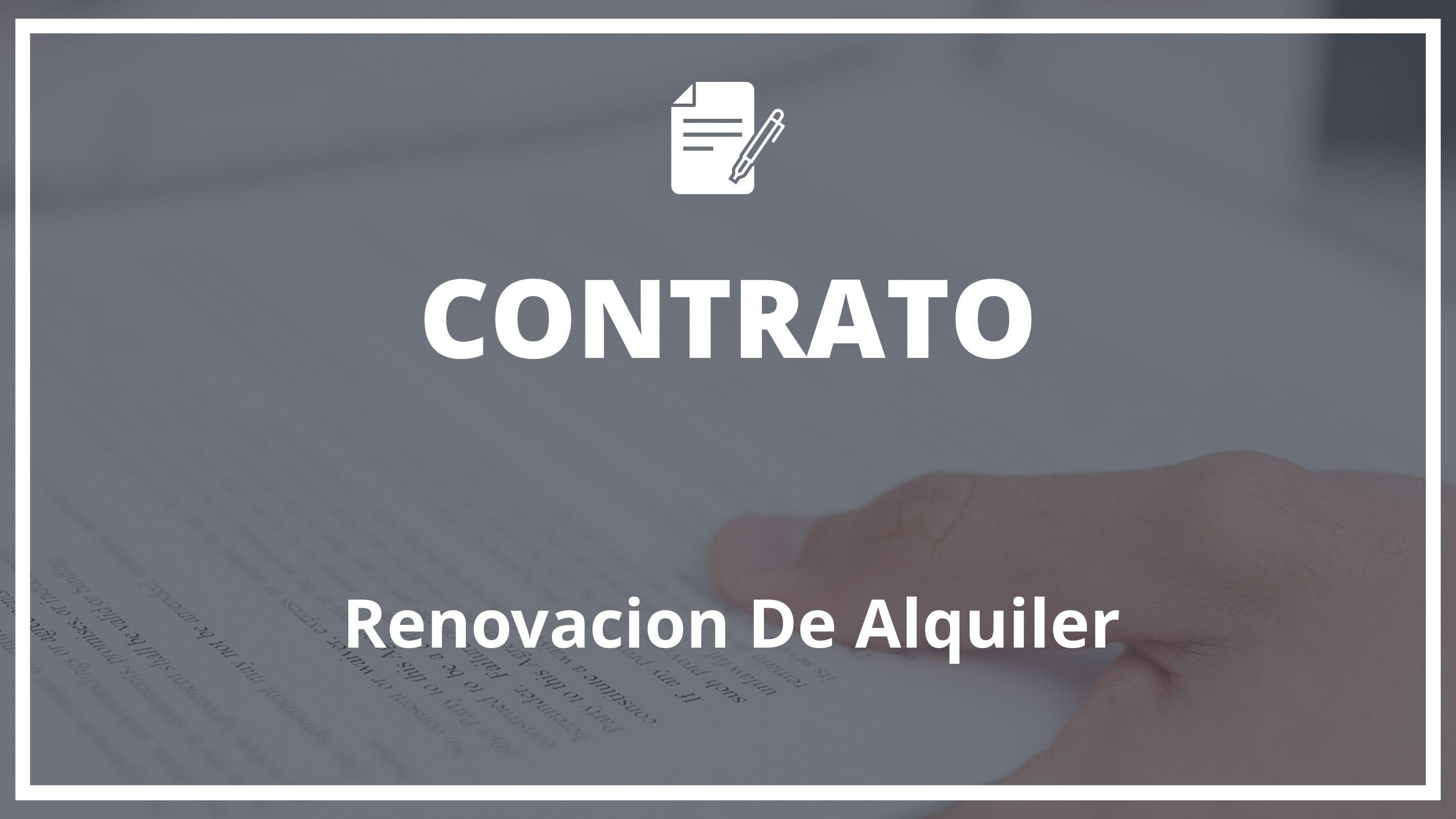 Modelo Contrato De Renovacion De Alquiler - Plantilla WORD
