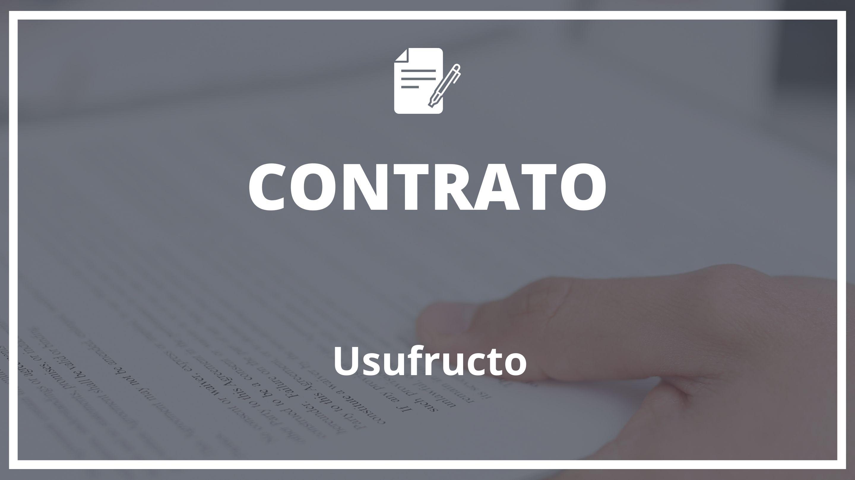 Modelo Contrato De Usufructo - WORD Plantilla